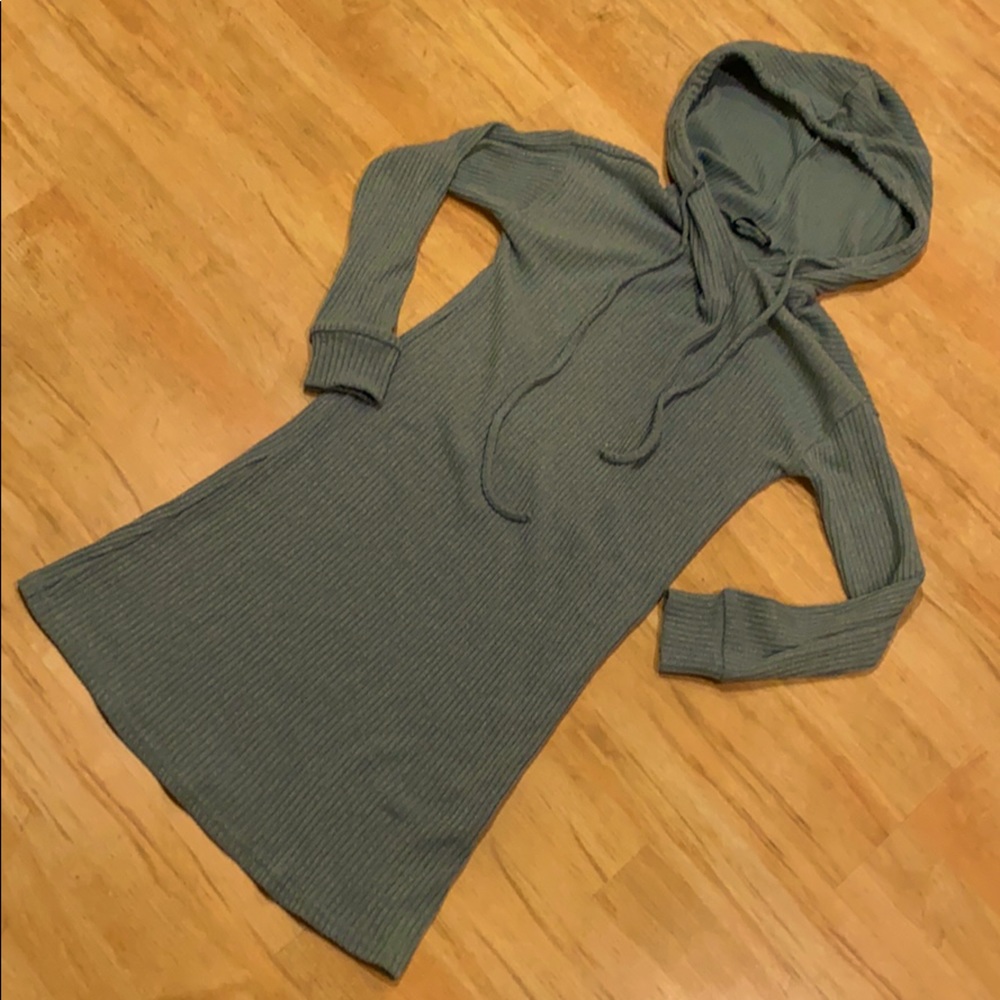 Ribbed Hoodie Dress